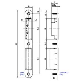 247WOOD freesmal sluitplaat 179x20